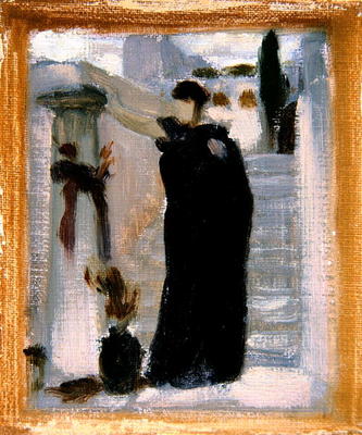 Sketch for 'Electra at the Tomb of Agamemnon', c.1869 (oil on canvas) (see 110468) à Frederic Leighton