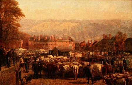 The Hill at Norwich on Market Day à Frederick Bacon Barwell