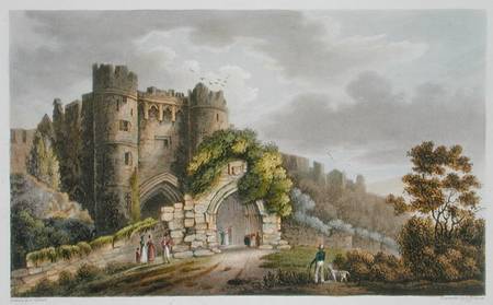 Carisbrook Castle, from 'The Isle of Wight Illustrated, in a Series of Coloured Views', engraved by à Frederick Calvert