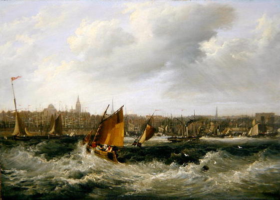 Liverpool, Lancashire from the River Mersey and New Brighton, 1838 (oil on canvas) (for pair see 257 à Frederick Calvert