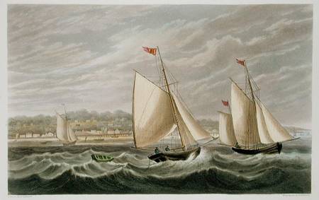 Ryde, from 'The Isle of Wight Illustrated, in a Series of Coloured Views', engraved by P. Roberts à Frederick Calvert