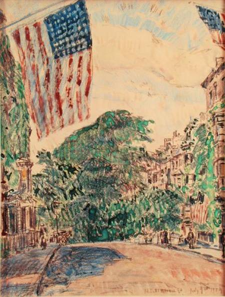Mount Vernon Street, Boston à Frederick Childe Hassam