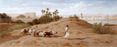 A Goat Herd near Cairo à Frederick Goodall