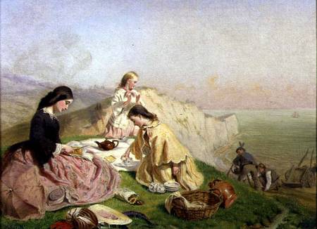 The Picnic on a Clifftop à Frederick James Shields