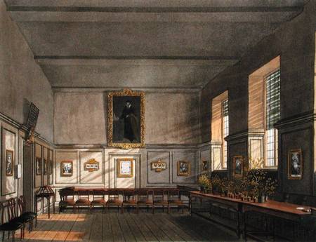 Examination Room of Merchant Taylors' School, from Ackermann's 'History of Merchant Taylors' School' à Frederick Mackenzie