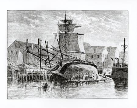 Whaling ships in New Bedford, Massachusetts à Frederick Swartwout Cozzens