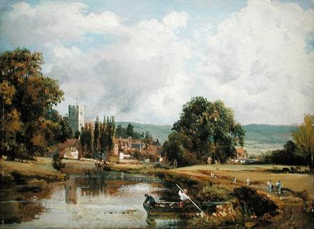 Aylesford, Kent, from the River Medway à Frederick Waters Watts