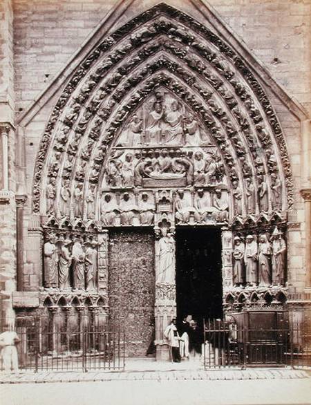 North Portal of the the West Facade of the Cathedral of Notre Dame, Paris à French  Photographer