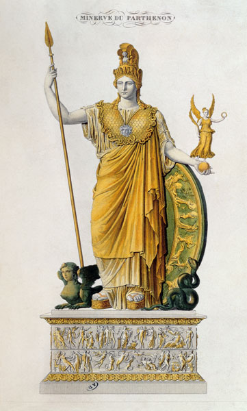 Athena Parthenos, statue from the Parthenon, Athens à École française