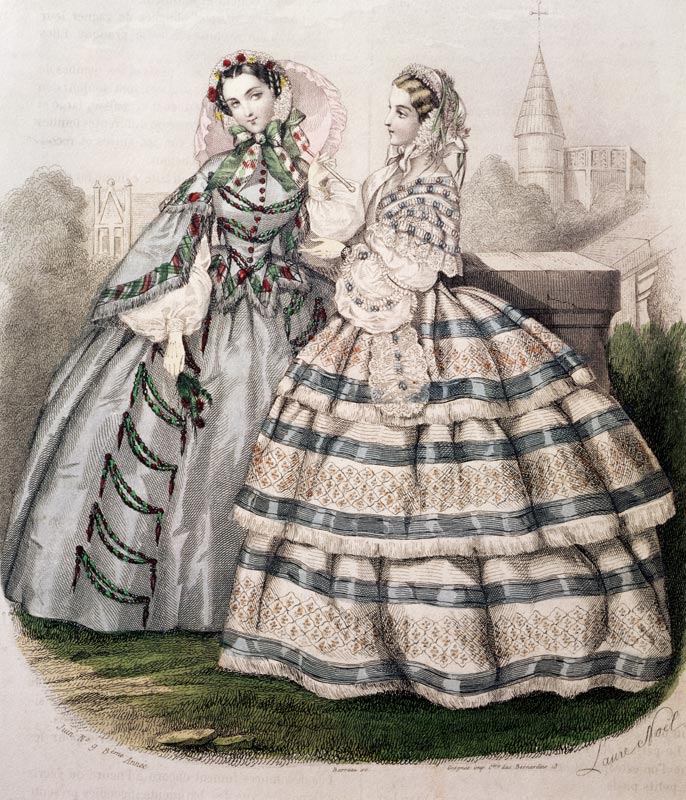 Day Dress for 1858; engraved by Barreau à École française