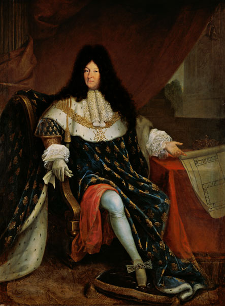 Louis XIV (1638-1715) Holding a Plan of the Maison Royale de Saint-Cyr à École française