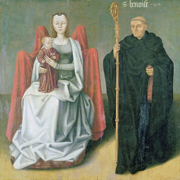 Virgin and Child with St. Benedict, from the Priory of St. Hippolytus of Vivoin à École française