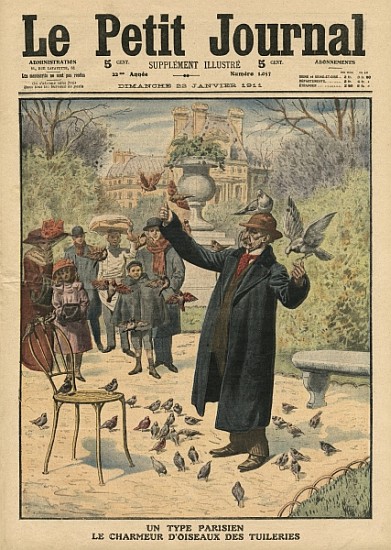 A Parisian type, the bird charmer of the Tuileries, illustration from ''Le Petit Journal'', suppleme à École française