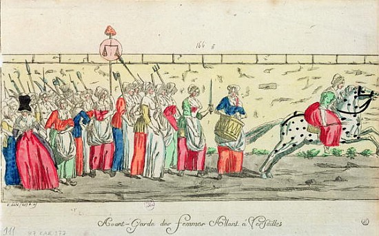 Advanced guard of the women going to Versailles on 5th October 1789 à École française
