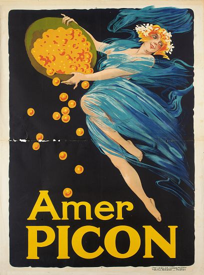 Advertising poster for aperitif Amer Picon à École française