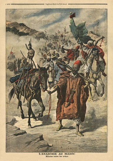 Anarchy in Morocco, plundering between tribes, illustration from ''Le Petit Journal'', supplement il à École française