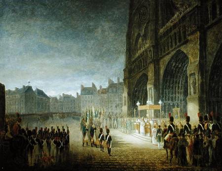 Blessing of the Flags in Front of Notre-Dame in 1804 à École française