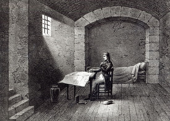 Brigadier-General Bonaparte in prison in the Fort Carre in Nice; engraved by Jean-Baptiste Jobard (1 à École française