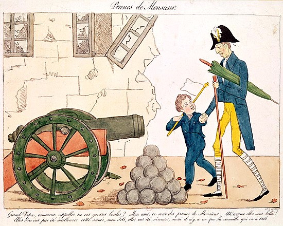 Caricature of Charles X (1757-1836) and the Henri (1820-83) Duc de Bordeaux, 25th July 1830 à École française