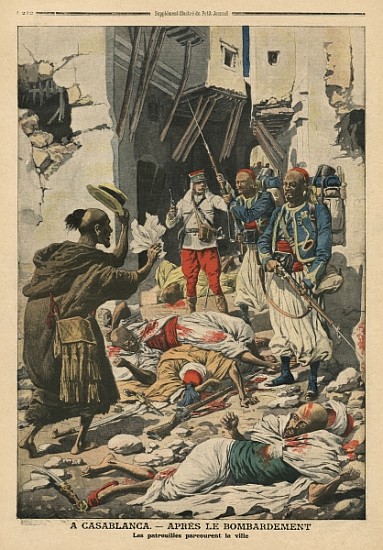 Casablanca after the bombing, illustration from ''Le Petit Journal'', supplement illustre, 25th Augu à École française