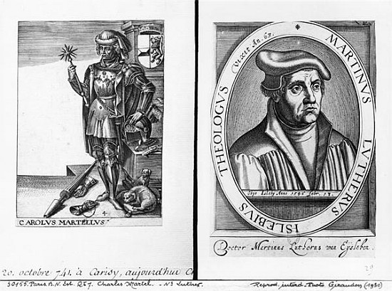 Charles Martel (688-741) and Martin Luther (1483-1546) à École française