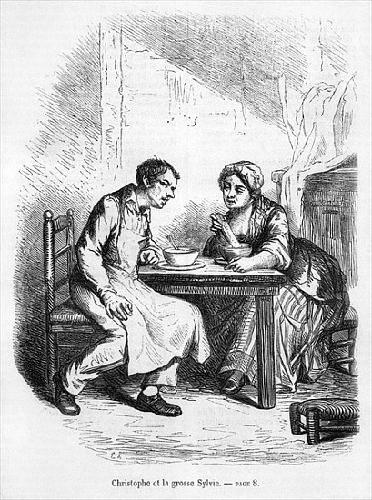 Christophe and the Fat Sylvie, illustration from ''Le Pere Goriot'' Honore de Balzac (1799-1850) à École française