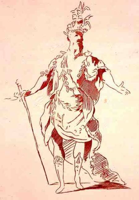 Costume design for a River God, from the Menus Plaisirs Collection, facsimile by A. Guillaumot Fils à École française