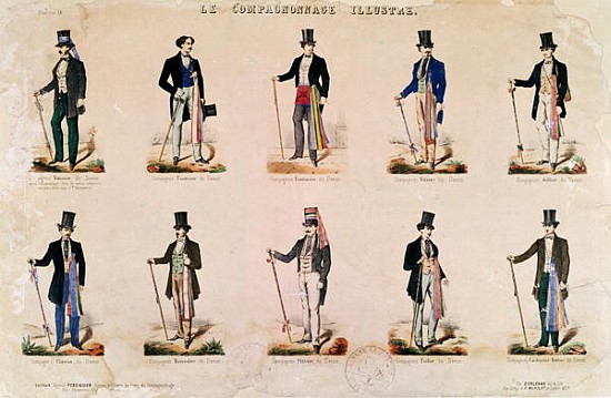 Costumes of various professions, from ''Le Compagnonnage Illustre'' à École française