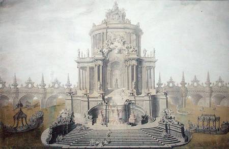 Decoration design for the celebration of the marriage of the Dauphin Louis of France (1729-65) à École française