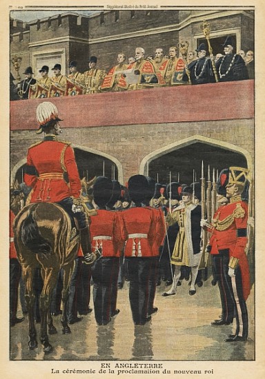 England, proclamation of the new King George V, illustration from ''Le Petit Journal'', supplement i à École française