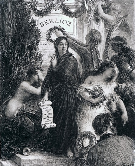 Engraving dedicated to the memory of Hector Berlioz à École française