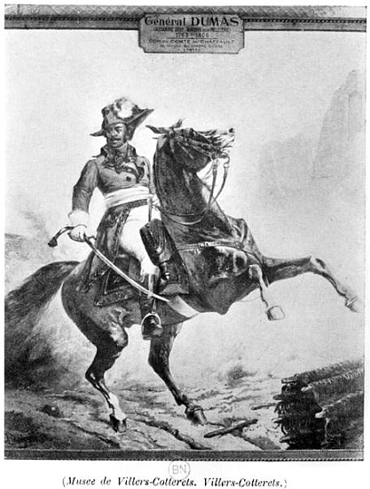 Equestrian portrait of Thomas Alexandre Dumas (1762-1806) also known as Alexandre Davy de la Paillet à École française