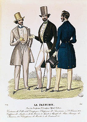 Fashion plate depicting male clothing, published La Fashion'' à École française