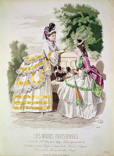 Female fashions, from ''Les Modes Parisiennes'' 1870 à École française