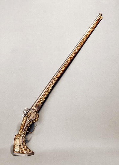 Flintlock rifle (wood & metal) à École française