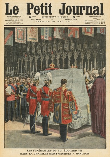 Funeral of King Edward VII in St. George''s chapel at Windsor, illustration from ''Le Petit Journal' à École française