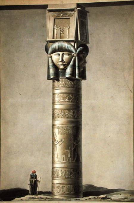 A Hathor headed pillar at Dendarah à École française