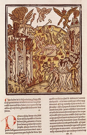 Hell, from ''La Cite de Dieu'', 1486-87 (xylograph) à École française