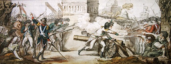 Heroic death of Desilles in his attempt to stop the battle during the Mutiny of Nancy 31 August 1790 à École française