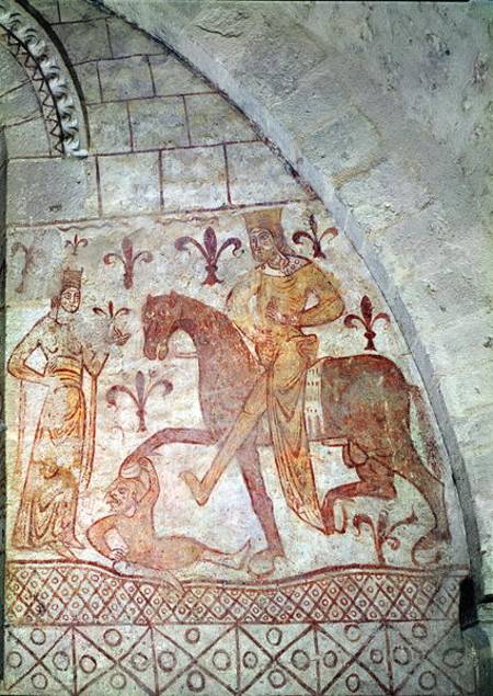 Hugues IX (c.1163-1219) Lusignan defeating Nur al-Din (1116-74) in Syria à École française
