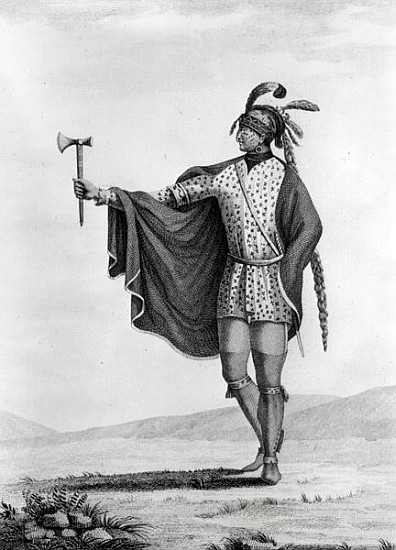 Indian of the Nation of Kaskaskia, from the atlas to Callot''s ''Voyage dans l''Amerique Septentrion à École française