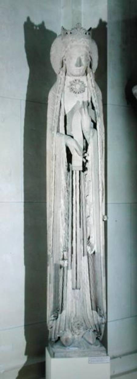 Jamb figure of a queen, removed from the west facade of the Eglise de Notre-Dame, Corbeil à École française