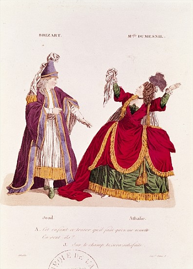 Jean-Baptiste Brizard (1721-91) in the role of Joad and Mademoiselle Dumesnil (1713-1803) as Athalie à École française