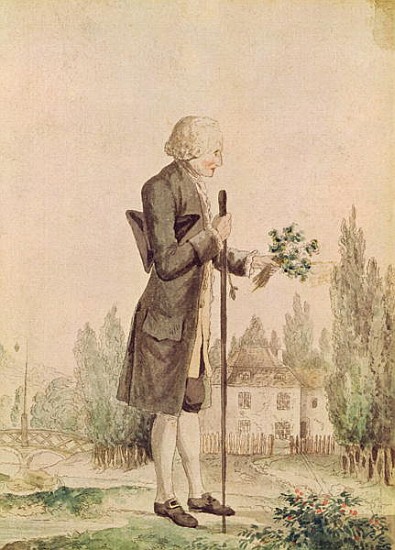 Jean-Jacques Rousseau (1712-78) Gathering Herbs at Ermenonville à École française