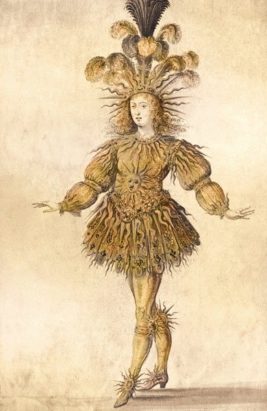 King Louis XIV of France in the costume of the Sun King in the ballet ''La Nuit'' à École française