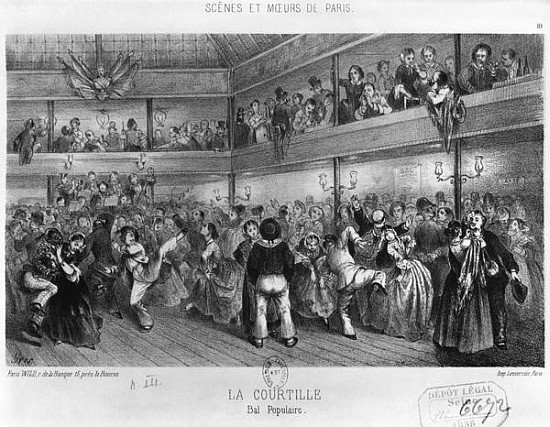La Courtille, popular dance; engraved by Yves (19th century) à École française