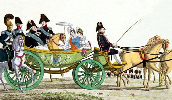 Louis XVIII (1755-1824) and his Family Reviewing the Royal Troops at the Champ de Mars, 20th June 18 à École française