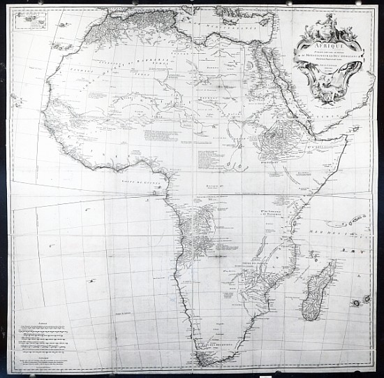Map of Africa; engraved by Guillaume Delahaye à École française