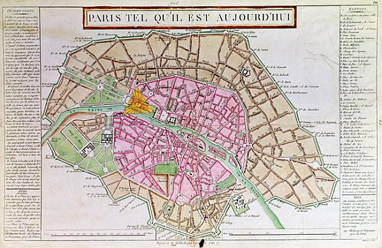 Map of Paris, June 1800 à École française