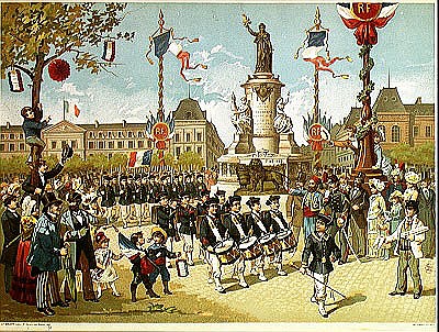 March-Past in the Place de la Republique, 14th July 1880 à École française